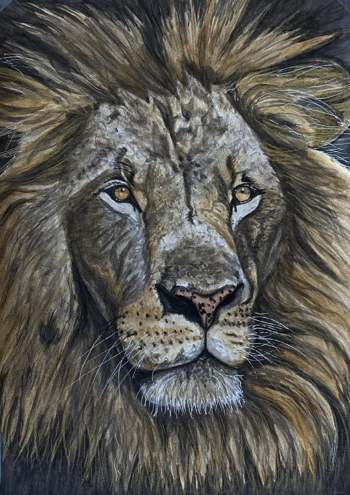 Lion Watercolor Painting